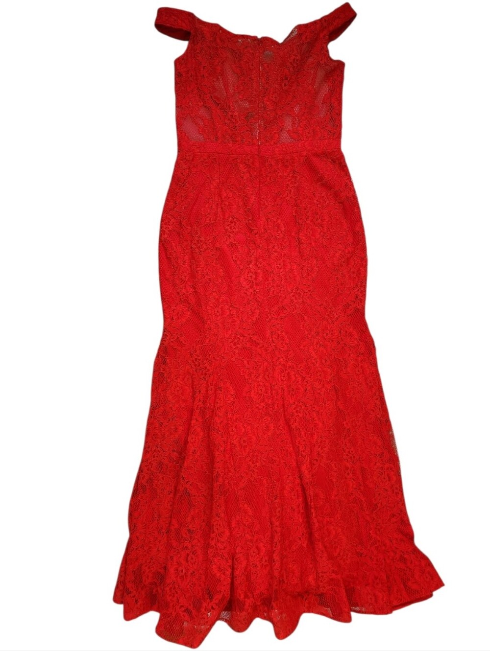XSCAPE Red Lace Mermaid Formal Gown - Size 12 - Picture 12 of 16